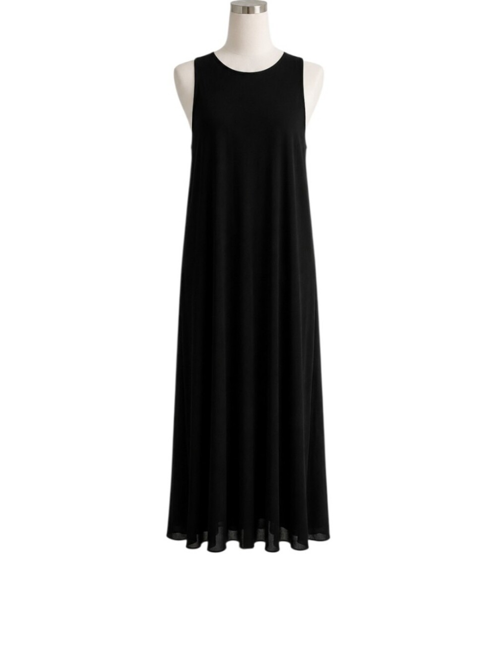 Fuzzi Black Tank Dress Size L Maxi Lined Stretch